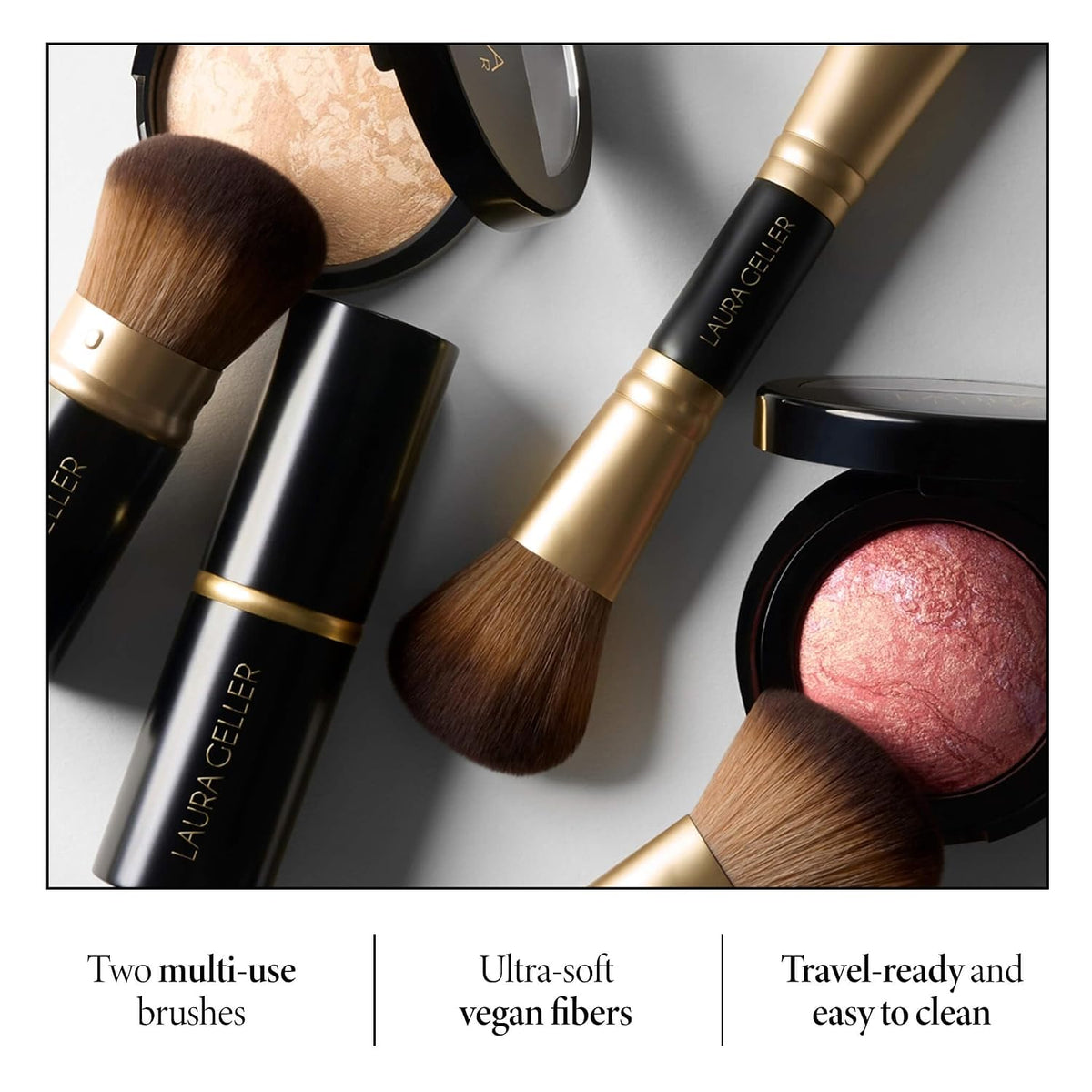 LAURA GELLER Makeup Brushes - 06 Face It All 2pc With Kabuki Brush