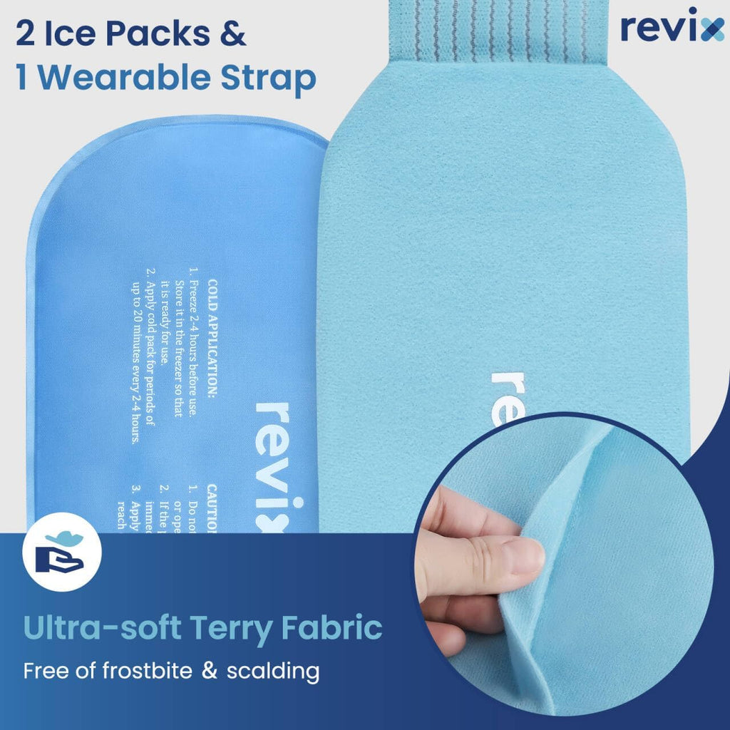 Ice Pack for Injuries Reusable, 2-Pack Hot & Cold Gel Wrap with Strap