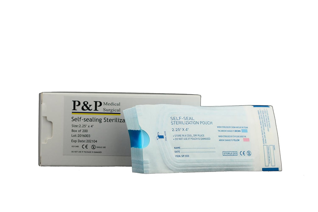 Sterilization Pouches 2.25”x4” Self-Sealing Autoclave Bags with Indicators for Professional Surgical Instrument