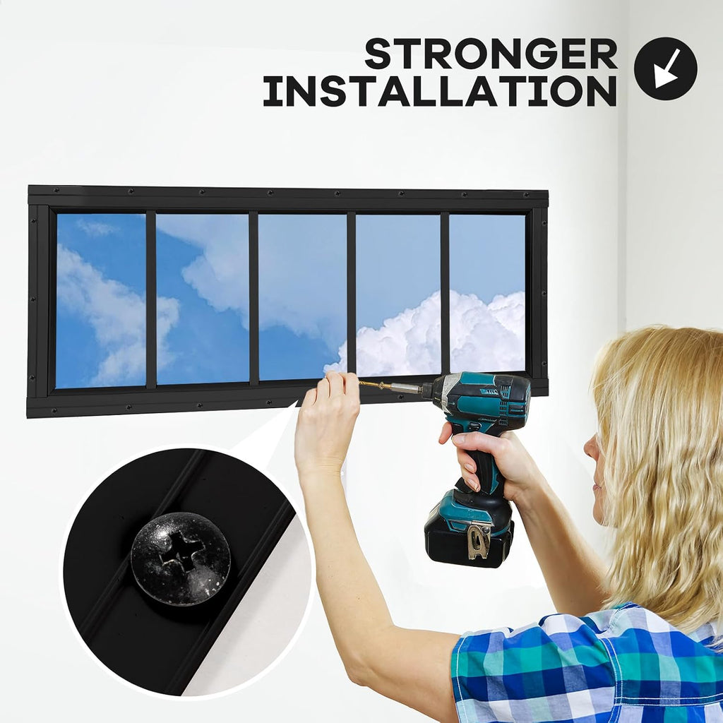 Shed Windows 2 Pack, Fixed Transom Windows 10" x 29" Black