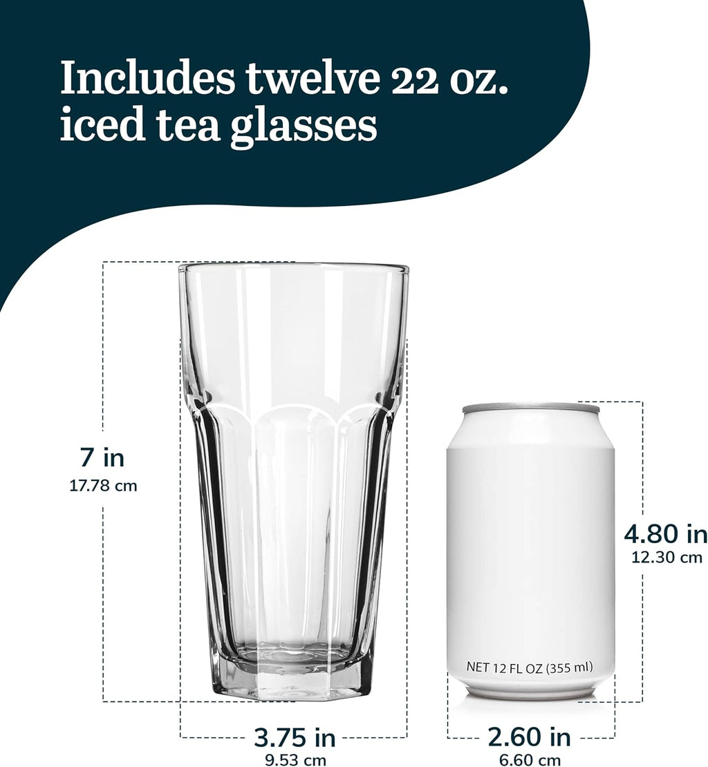Gibraltar DuraTuff Drinking Glass Drinking Cup Set, Iconic Heavy Base Bar Glassware Thick Drinking Glasses Set of 12