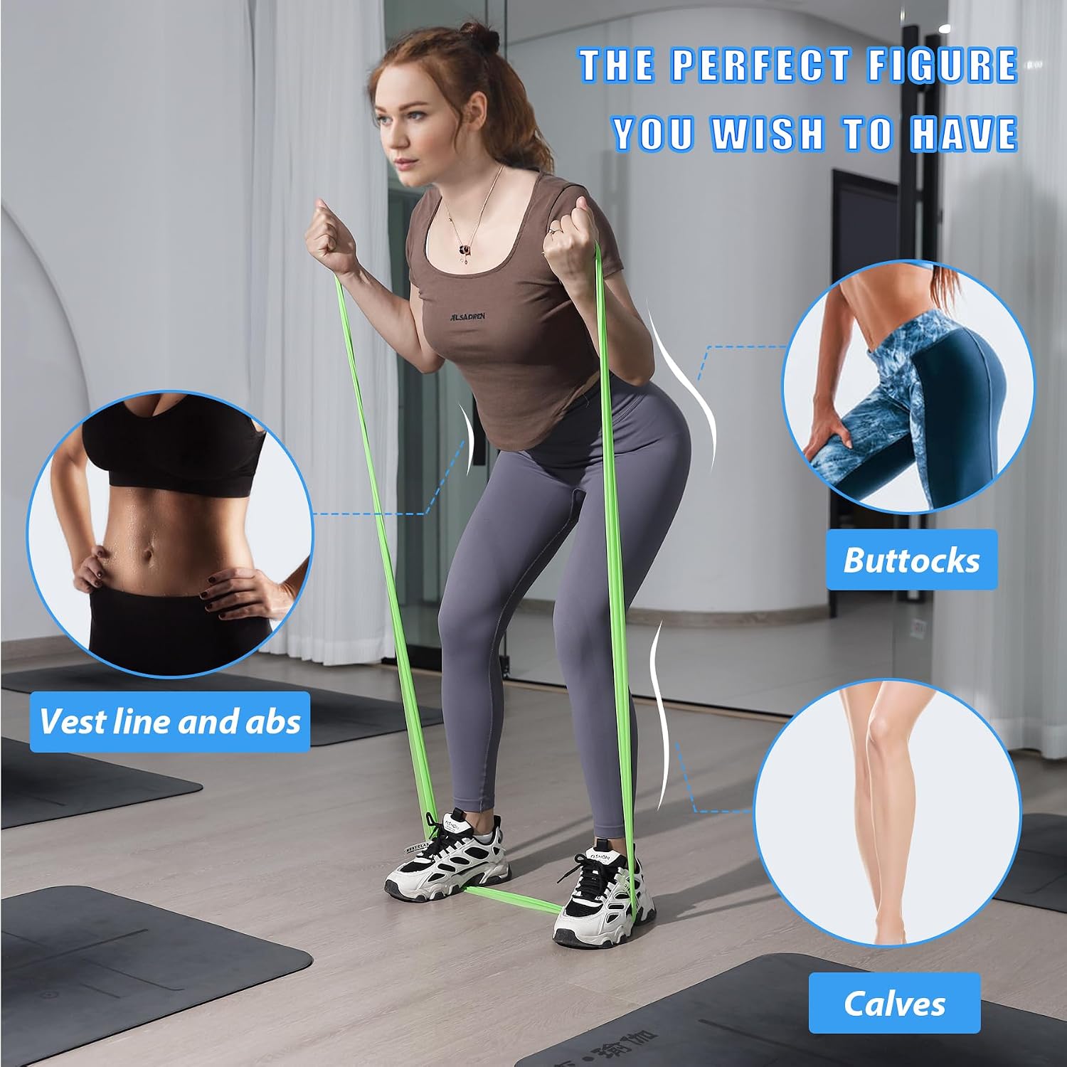 Resistance Bands Set for Physical Therapy, Rehab, Yoga and Pilates | Latex-Free elastic exercise bands suitable for