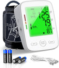 Automatic Upper Arm Blood Pressure Monitor for Home Use, 2x199 Memory, Large LCD Backlit Screen, Adjustable Cuff