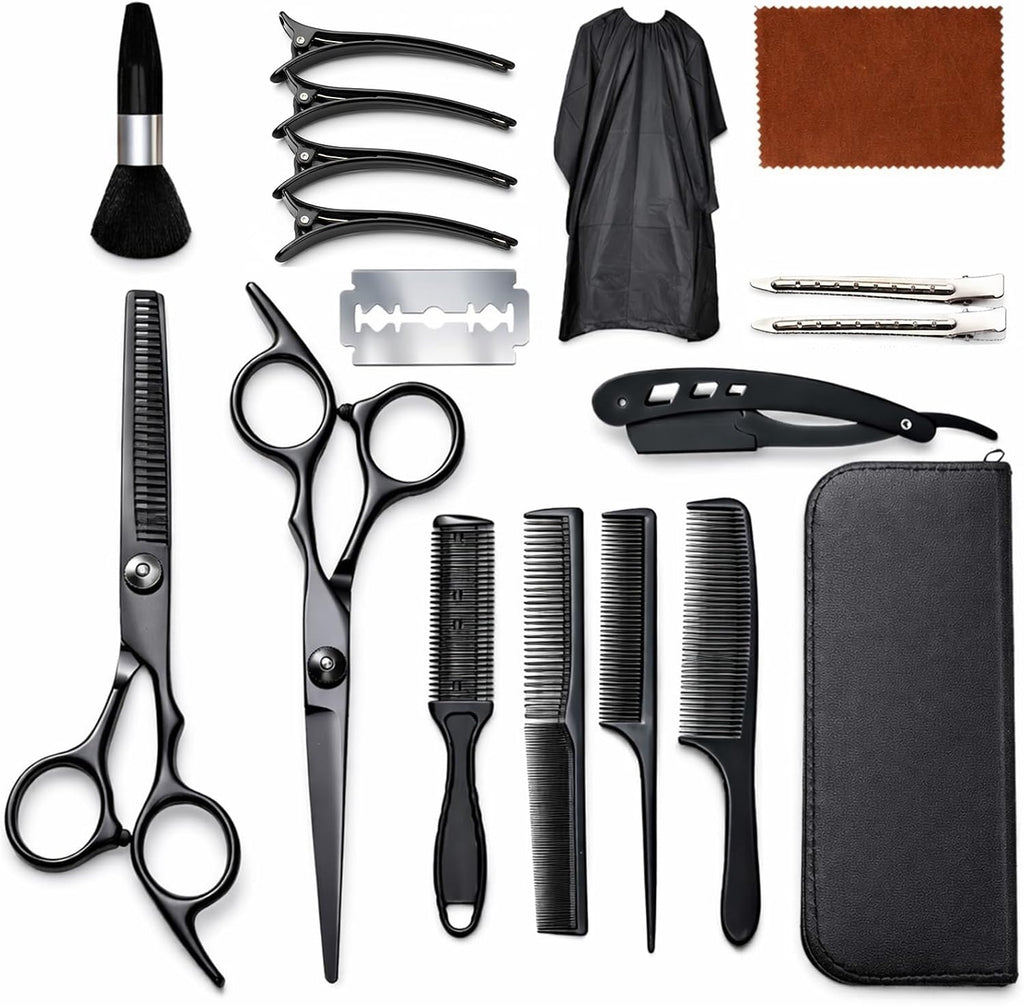 Hair Cutting Scissors & Shears Kit - 20-Piece Professional Hairdressing Tools Set for Barber Salon Home Thinning