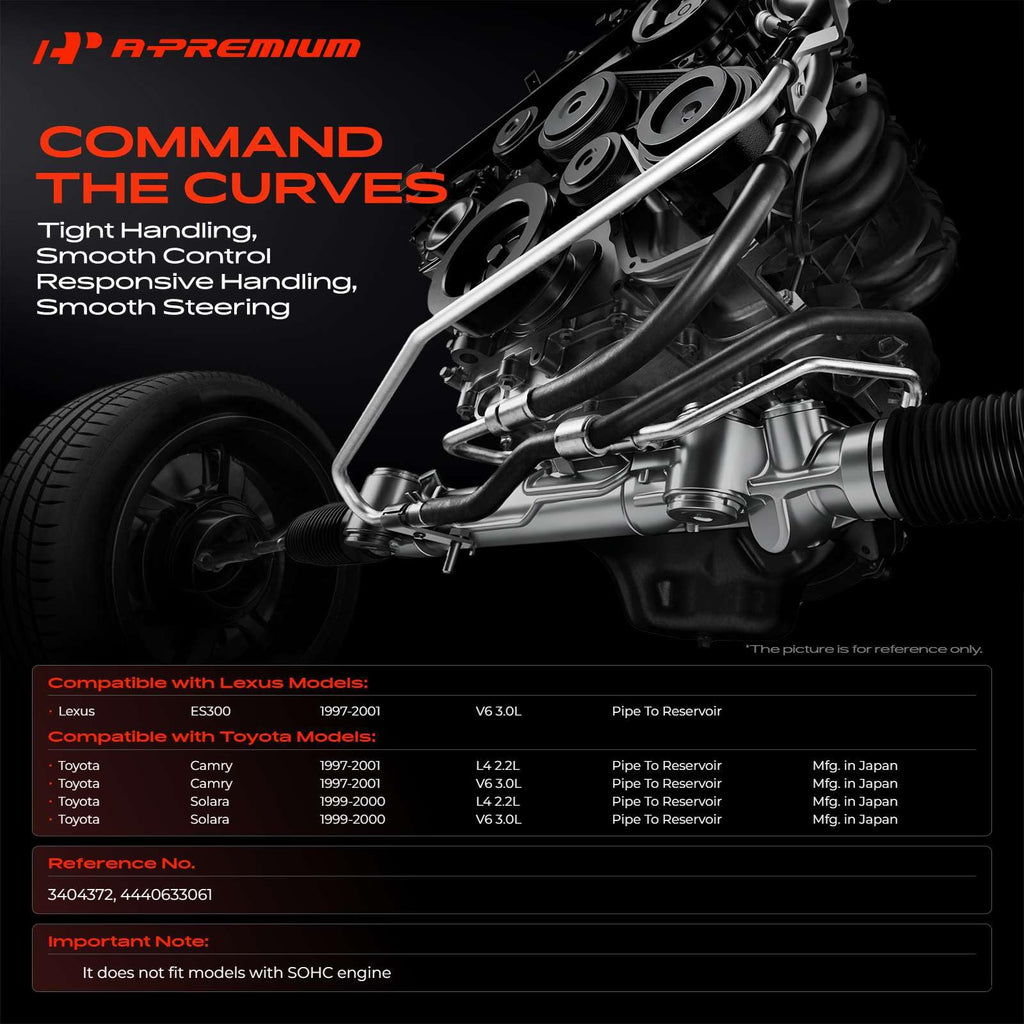 A-Premium Power Steering Return Hose Assembly Compatible with Toyota, Lexus