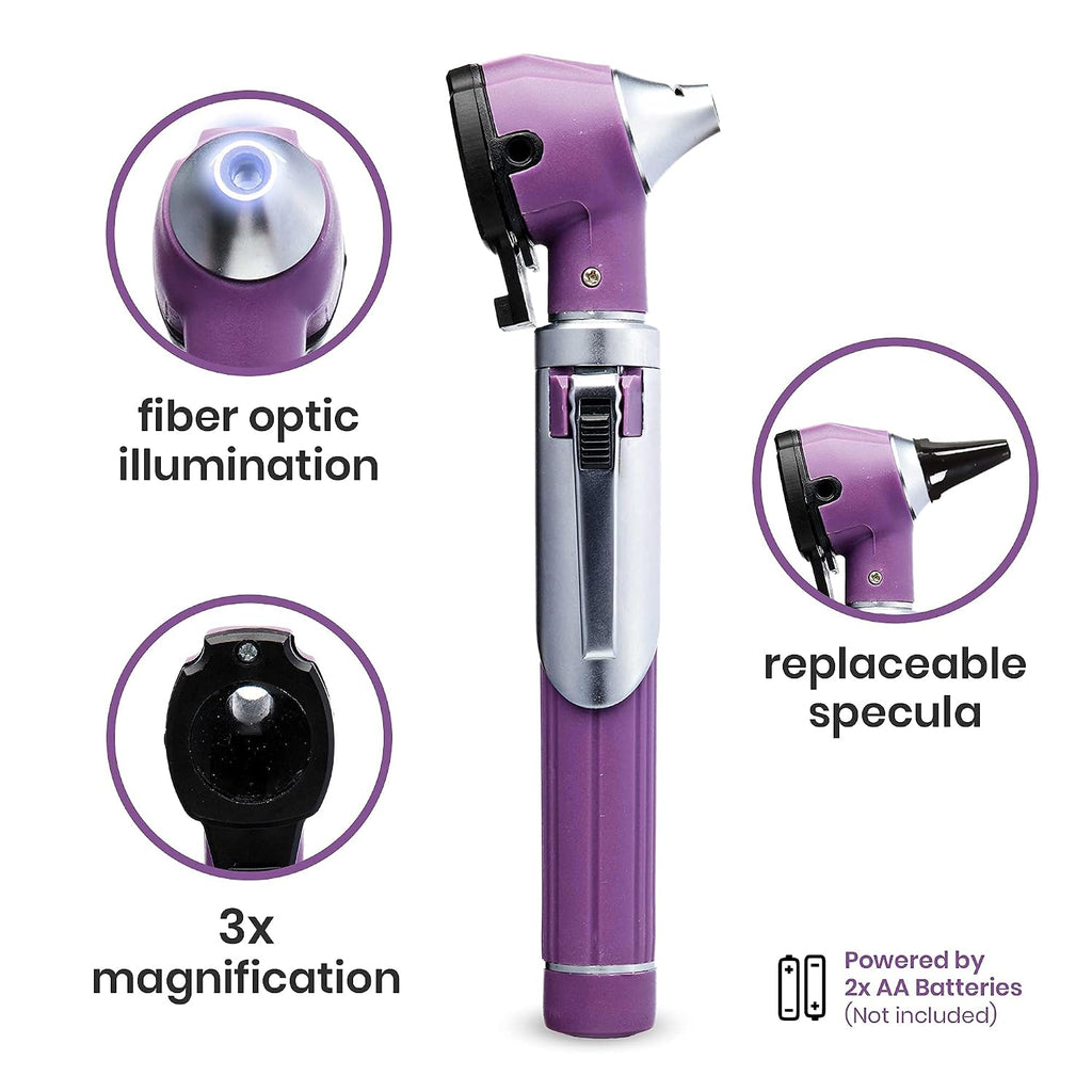 ZetaLife Otoscope - Ear Scope with Light, Ear Infection Detector, Pocket Size (Purple Color)