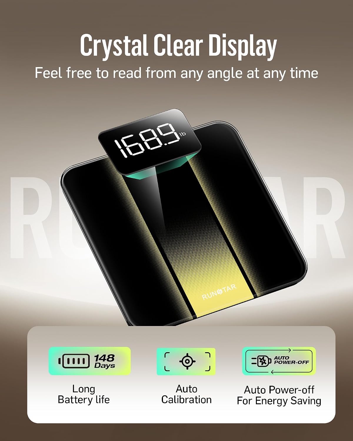 Digital Bathroom Scale for Body Weight with High Precision, Clear LED Backlight Display, Accurate Scale with Tempered