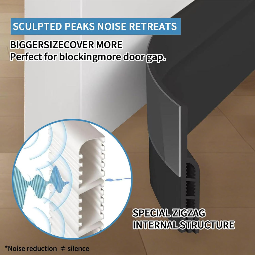 Door Draft Stopper, Door Sweep for Bottom, Under Door Gap Filler Noise Blocker, Weather Stripping Seal for Cold Air