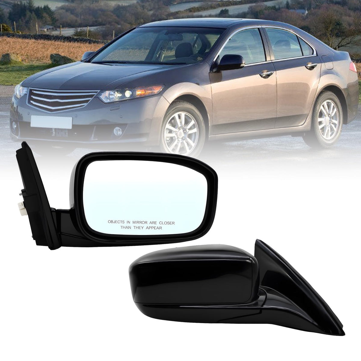 Jecoupoon Right Side Mirror Assembly Compatible with Accord 2003-2007 3Pins