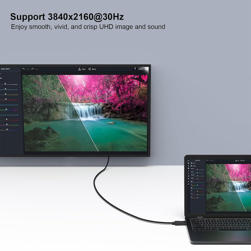 4K DisplayPort to HDMI 6 Feet Cable, Uni-Directional DP 1.2 Computer to HDMI 1.4 Screen Gold Plated Cord for Lenovo