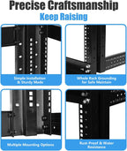Server Rack 4 Post Open Rack Frame Rack Enclosure 19 Inch Adjustable Depth Aluminum (27U,56Inch Height)