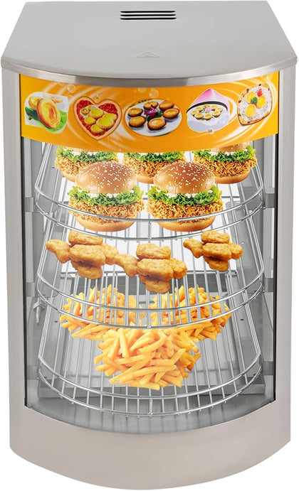 Commercial Food Warmer Cabinet, Countertop Warming Display Case, 3-Tier Electric Food Warming Cabinet, Adjustable