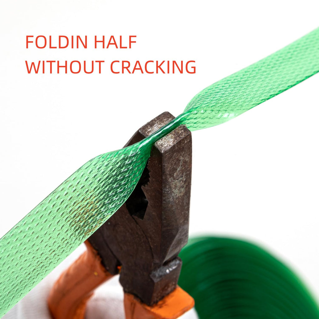 300ft x 5/8" Green Polyester Strapping Roll in Reel Pack with Strong Tensile Strength and Crisp Embossing, Does not