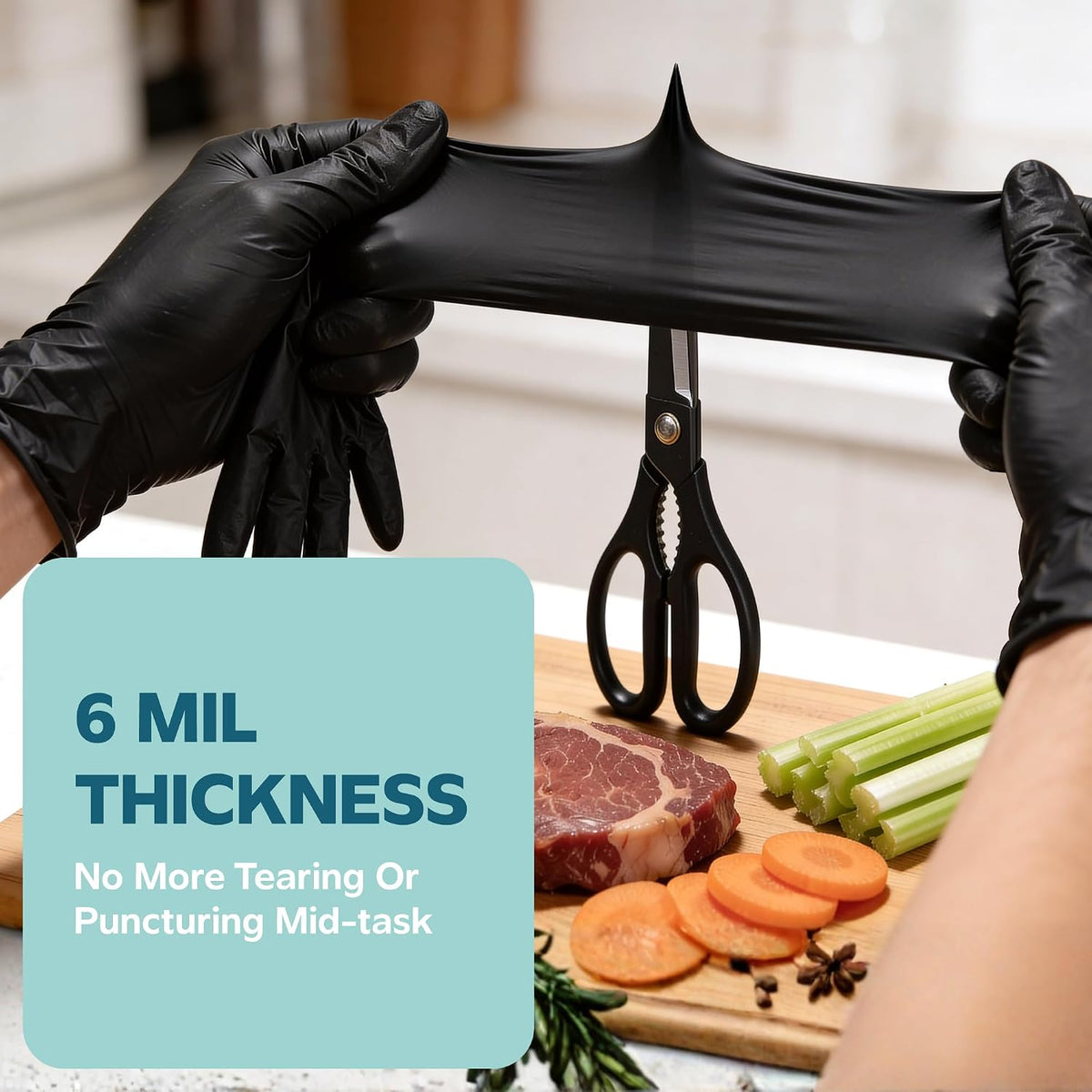 Black Nitrile Gloves - Disposable Heavy Duty 6 Mil