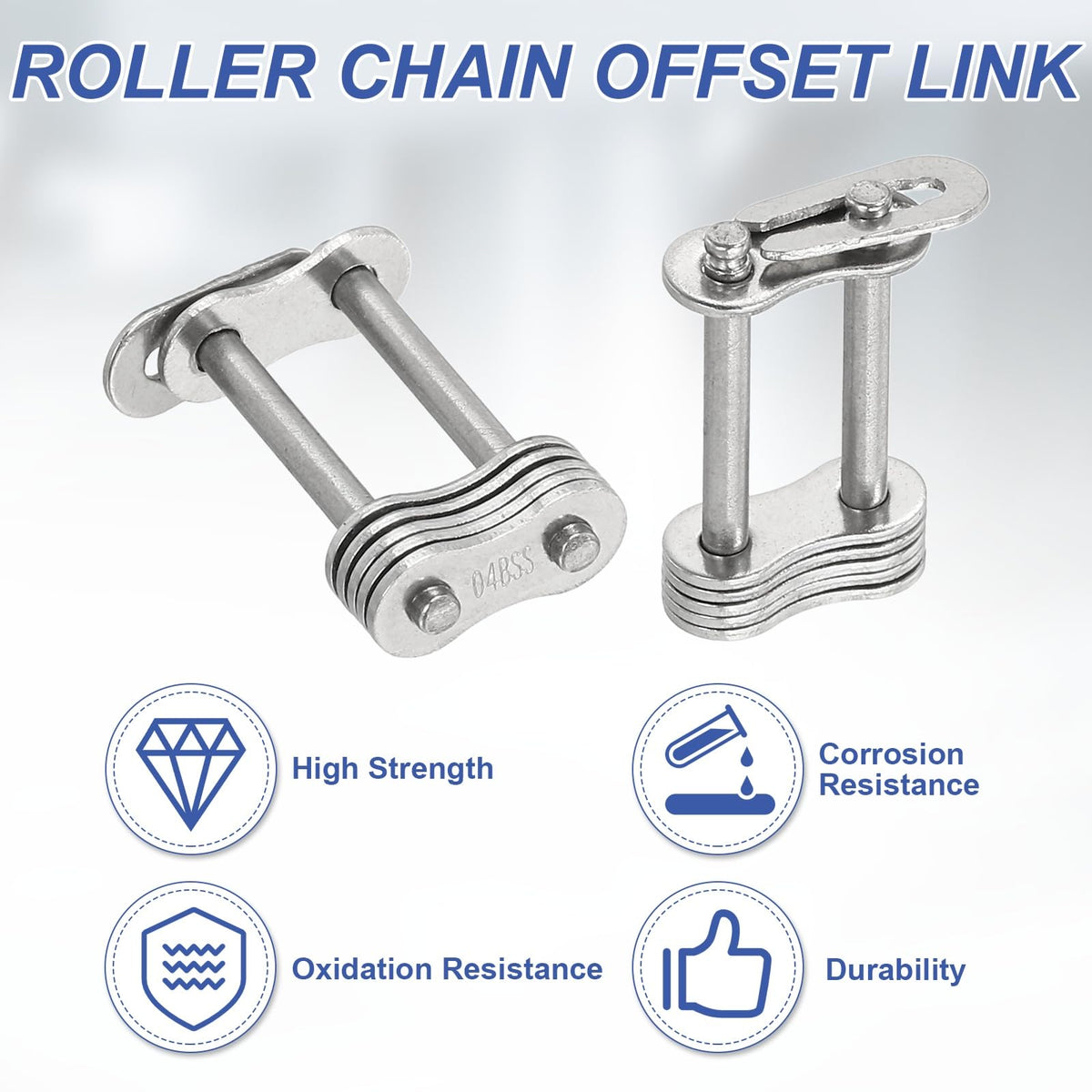 DTGN 2Pcs ISO(DIN) 04B-3 Roller Chain Connect Link, 6mm Pitch