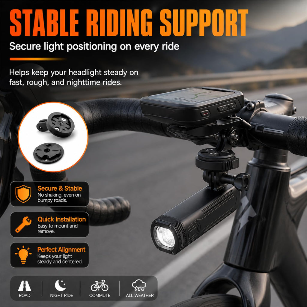 Bike Headlight Mount for GoPro Quick Release Light Interface Adapter