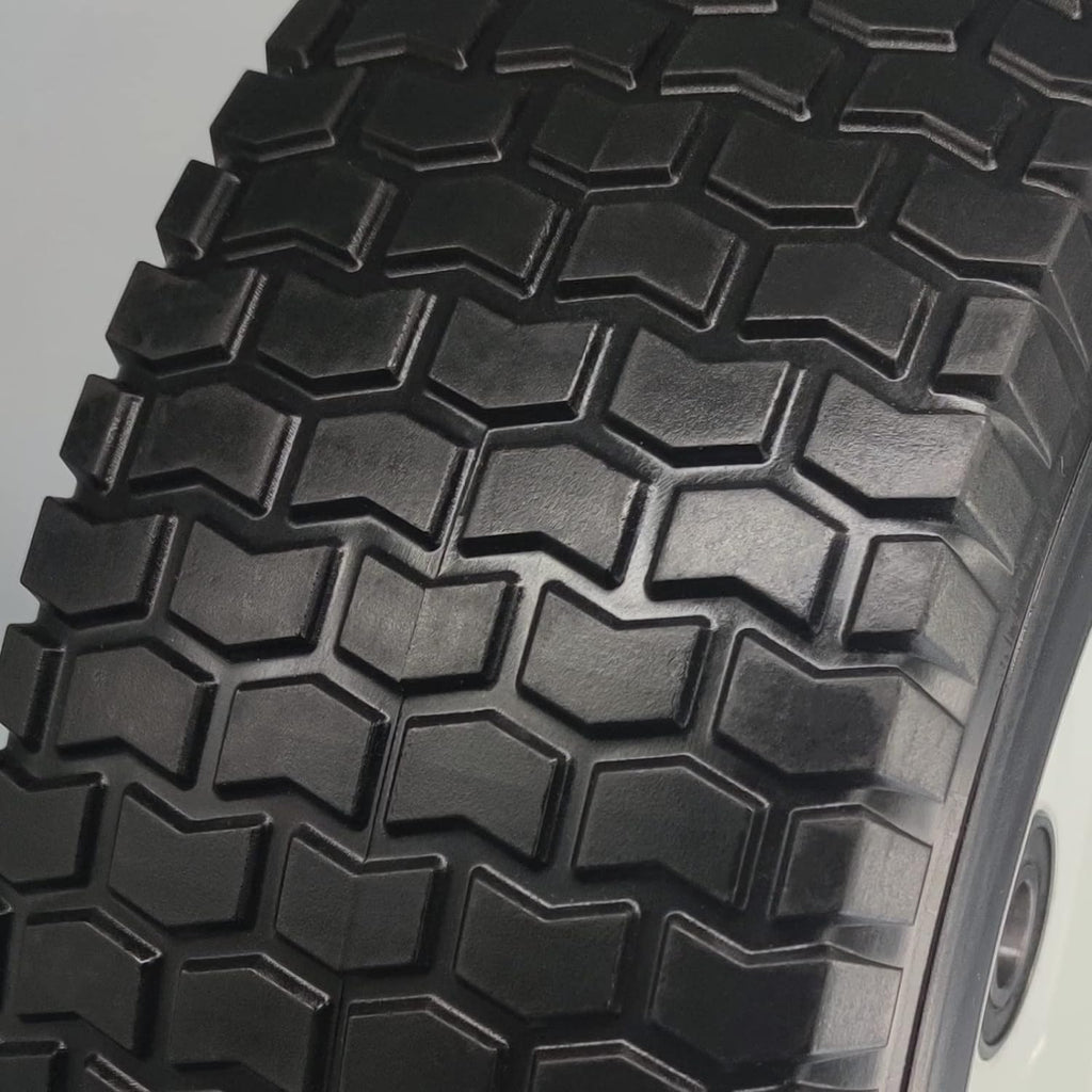 13x5.00-6 Flat Free Lawn Mower Tire with 3/4 & 5/8 Bearings, 3" Center Hub Flat Free Tire and Wheel for