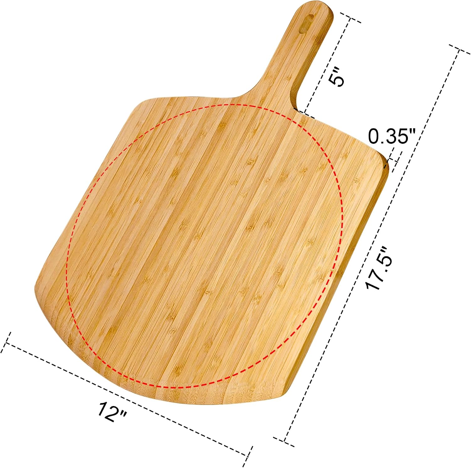 Pizza Peel 12 inch 2pack Bamboo Wood Pre Paddle Spatula Turner for Oven