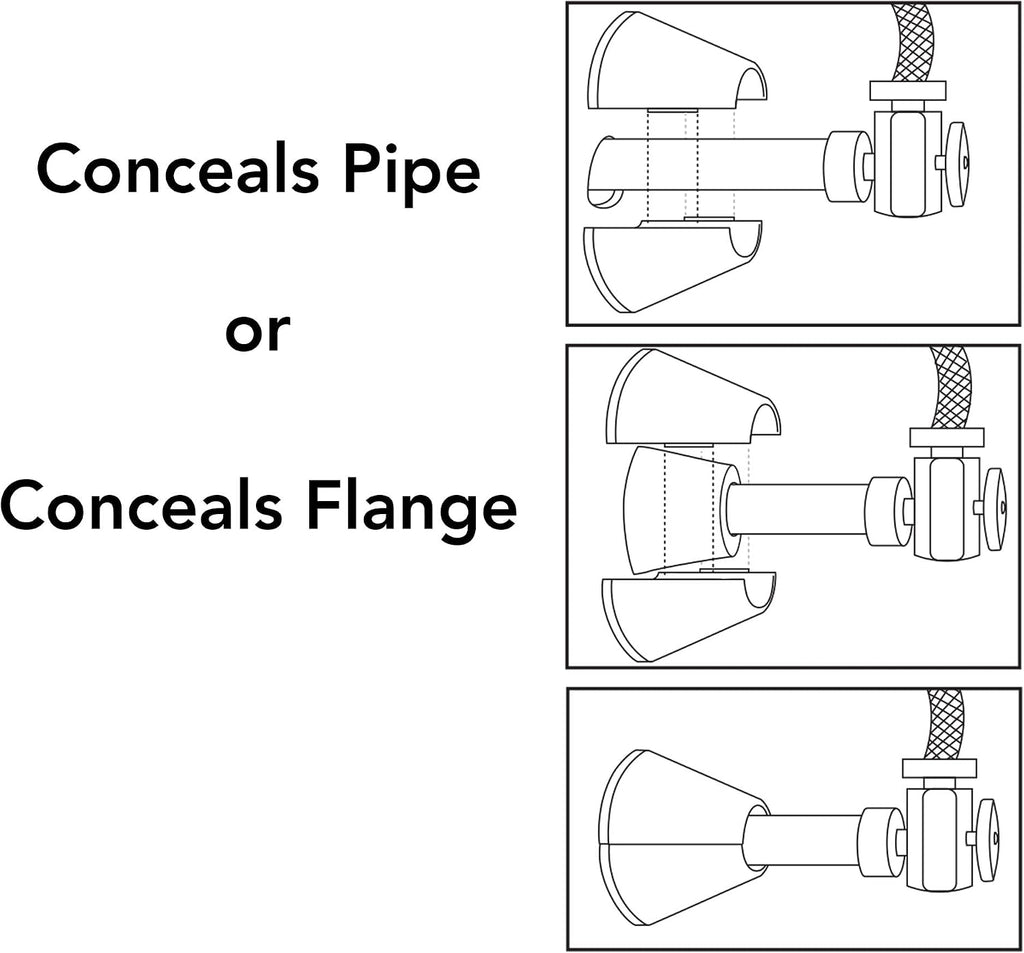 KEENEY K857-21 Clip on Deep Flange Cover for 1/2 in. Pipe, Silver