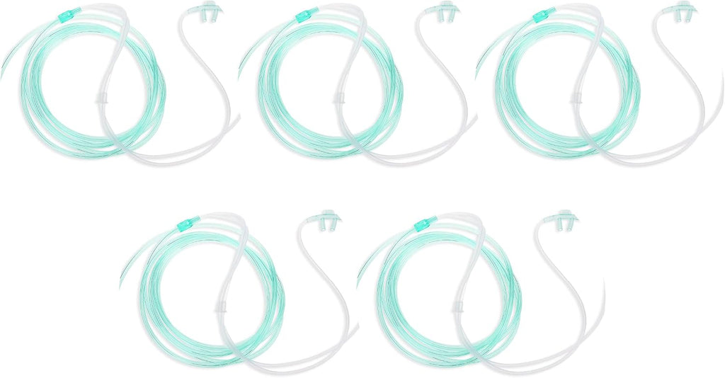 Adult Nasal Cannula - 7 ft Soft, Kink Resistant - 5 Pack