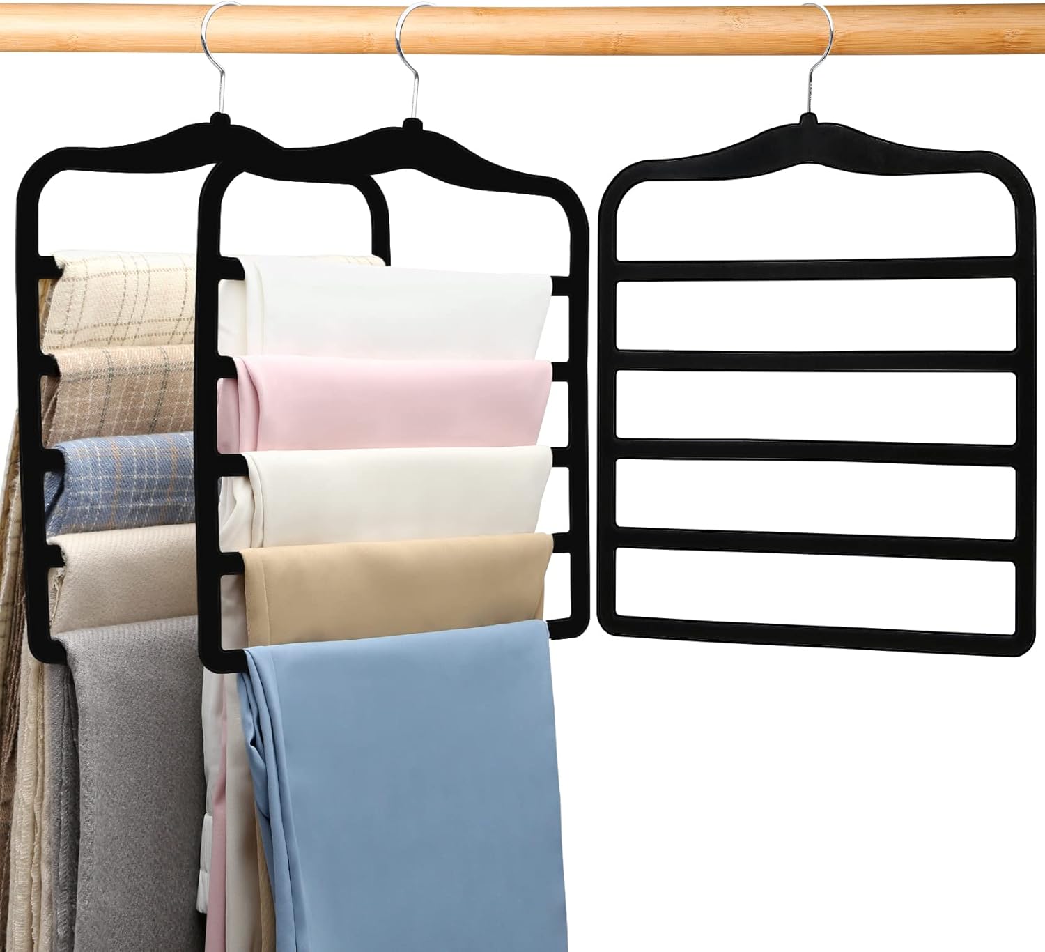 Closet Organizers and Storage,3 Pack Organization and Storage Pants-Hangers-Space-Saving,Velvet Hanger for Dorm Room