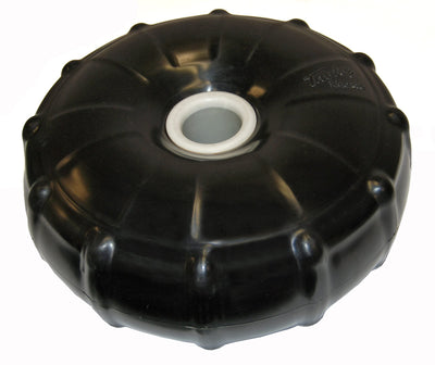 Taylor Made 14" Black Dock Post Wheel with Heavy-Duty Marine-Grade Vinyl, Wear-Resistant Center Axle Bushing