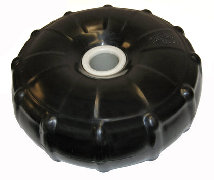 Taylor Made 14" Black Dock Post Wheel with Heavy-Duty Marine-Grade Vinyl, Wear-Resistant Center Axle Bushing