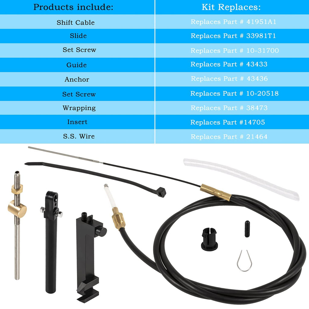 for Mercruiser Shift Cable Fit Alpha one Gen 1&2, MC-I, MR, R 1978-Newer Stern Drive Lower Shift Cable Replace 865436A02,19543A10