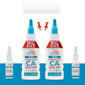 Thin Viscosity 8 oz. Premium CA Glue for Woodworking with Extra Bottles, Caps and Microtips, Super Glue Kit for