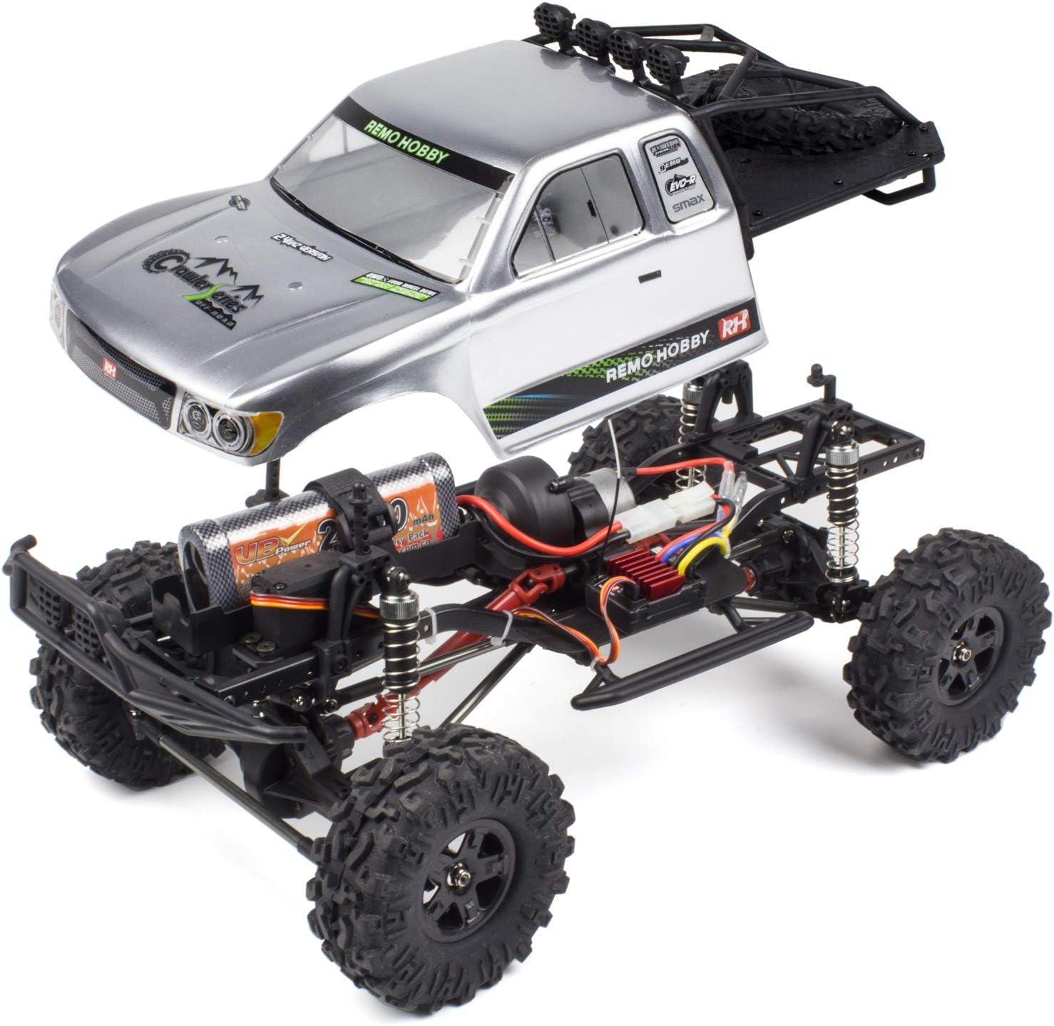 1:10 Scale Rock Crawler 4WD Off-Road Remote Control Truck | 2.4Ghz,Brushed Motor,Waterproof ESC,20-25km/h Speed,.2V