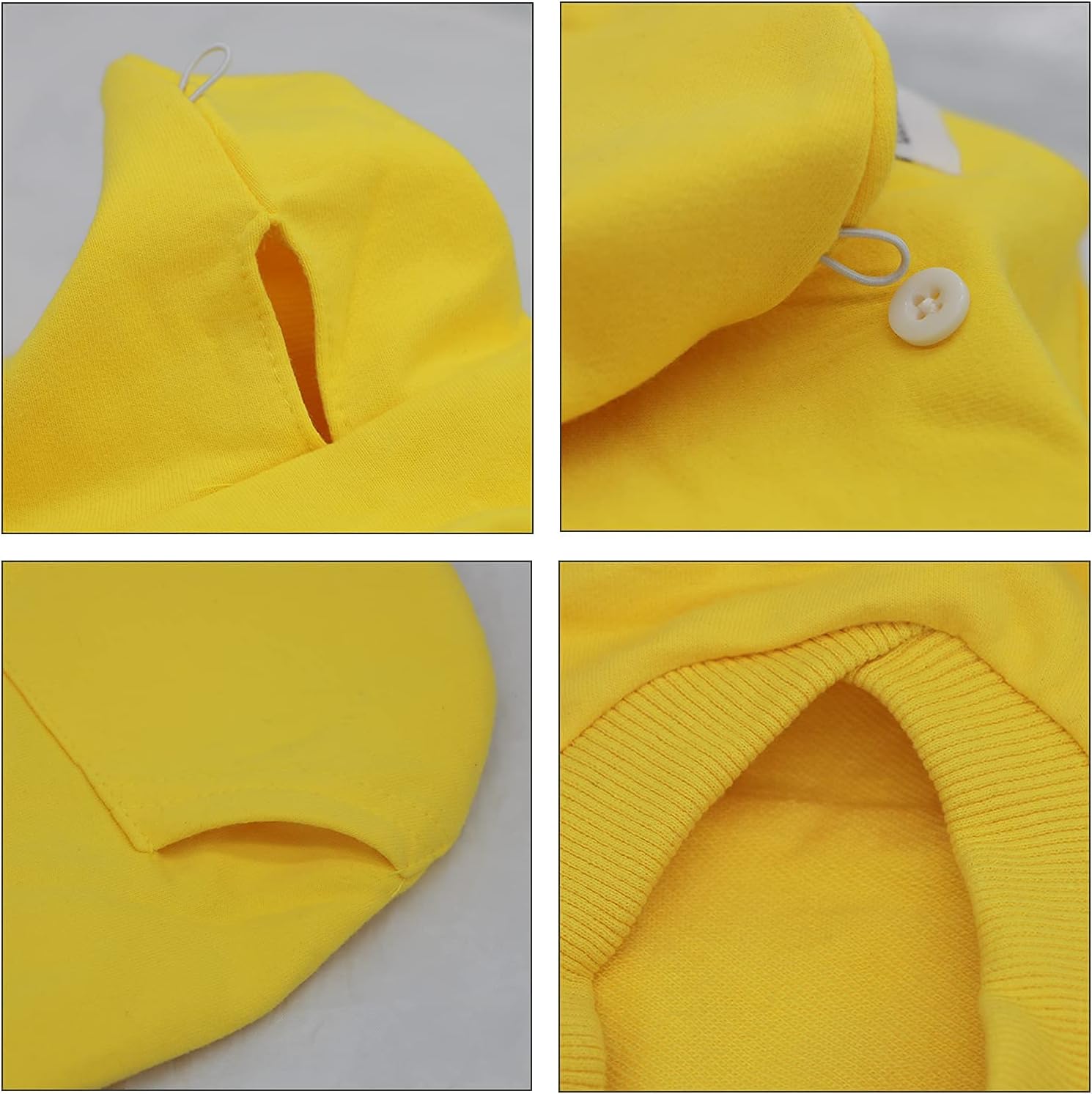 Dog Cotton Hoodies Sweatshirts for Small Dogs Chihuahua Puppy Clothes Cold Weather Coat-Yellow/XXS