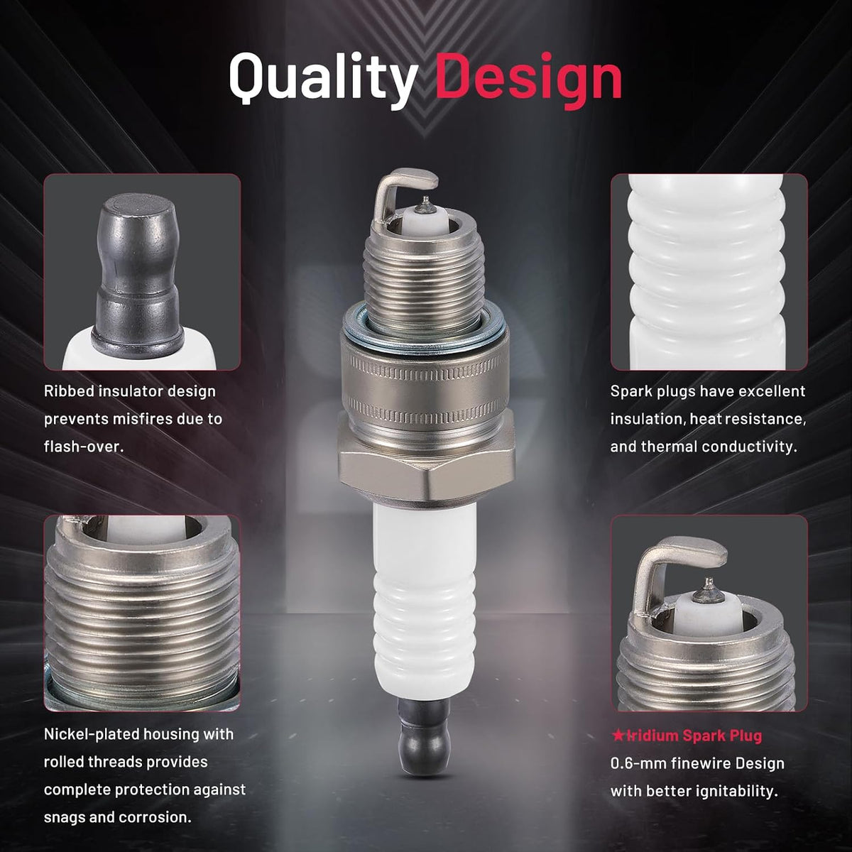 BDFHYK 4 Pack Iridium Spark Plugs Replacement for 4495 BPZ8HN10