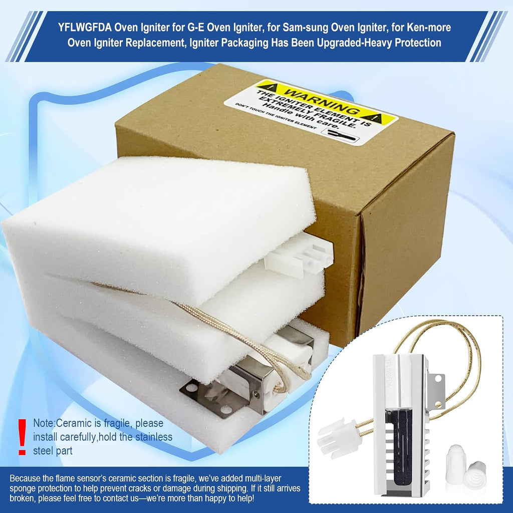 DG94-00520A Oven Igniter for Gas Stove,Oven Igniter for Sam-sung NX58H5600SS Nx58h9500WS,for G-E Whirl-pool Hot-point