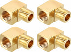4 Pack 90° 3/8" FNPT to 3/8" MNPT Solid Brass Barstock Street Elbow