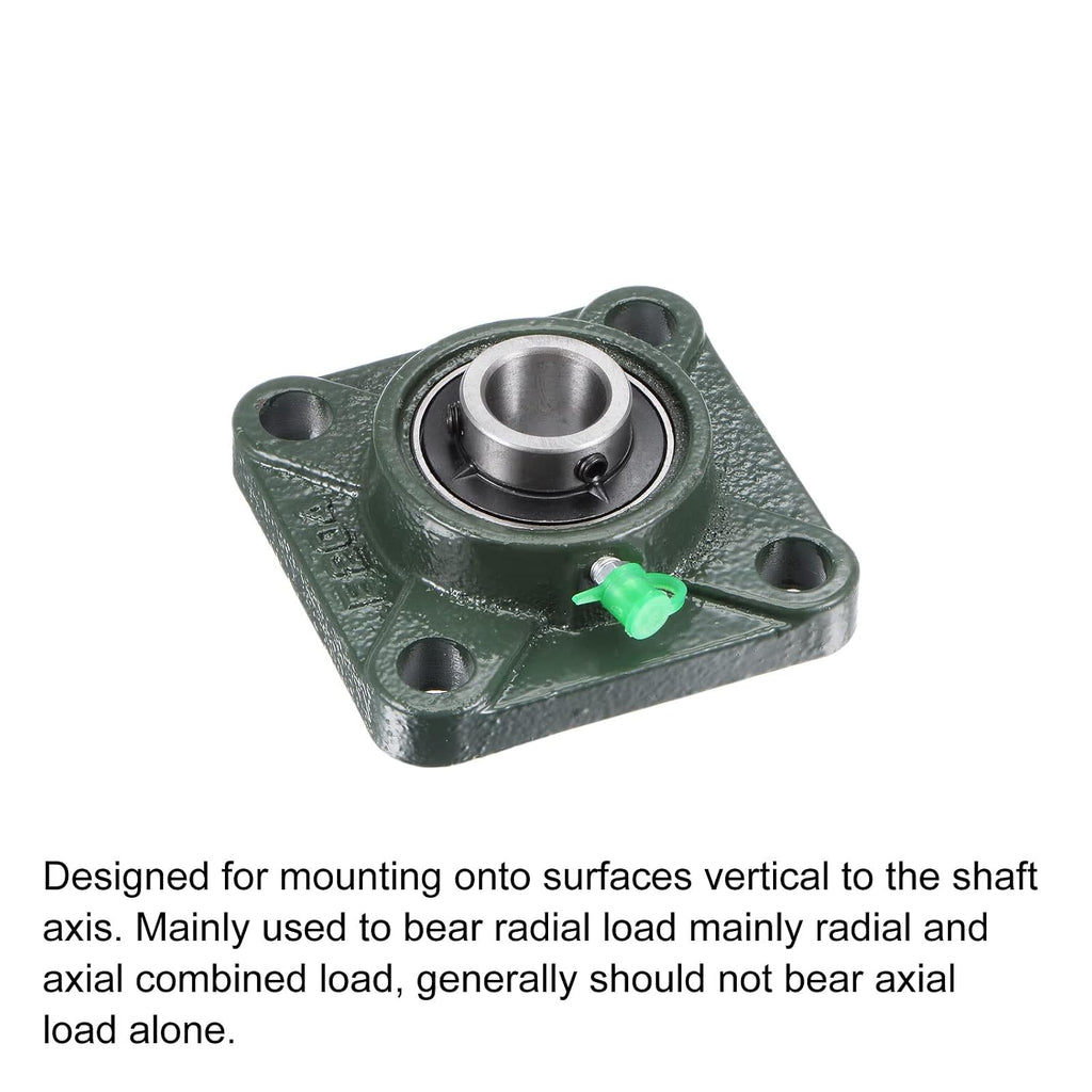 uxcell UCF204 Flange Block Bearings 20mm Bore Cast Iron Bearing Unit Set
