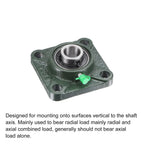 uxcell UCF204 Flange Block Bearings 20mm Bore Cast Iron Bearing Unit Set