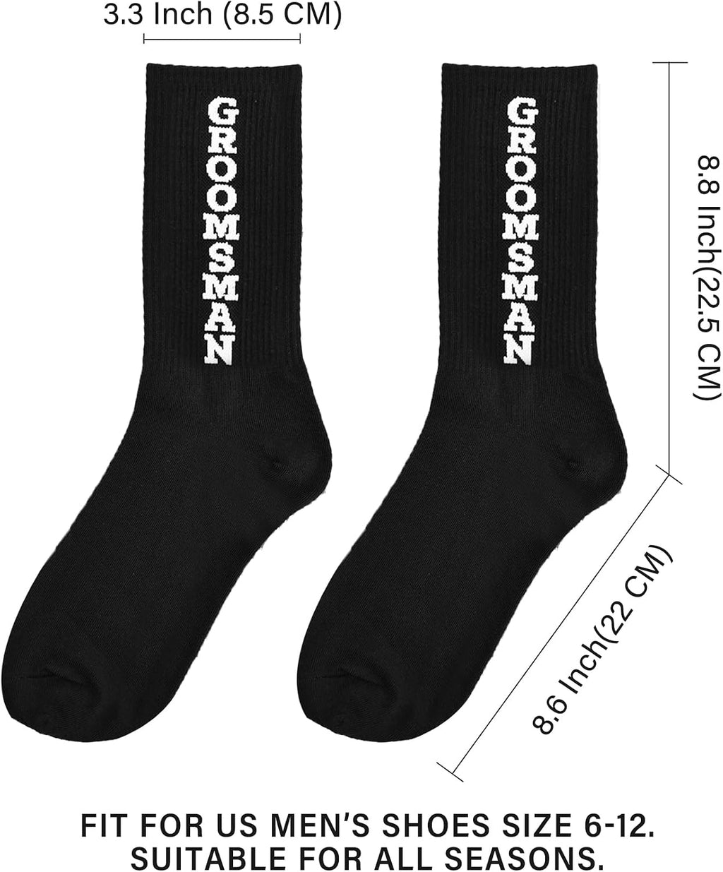 Groomsmen Socks Groomsmen Gifts for Wedding Bachelor Proposal Wedding Socks for Groom Groomsman Usher Black Cotton