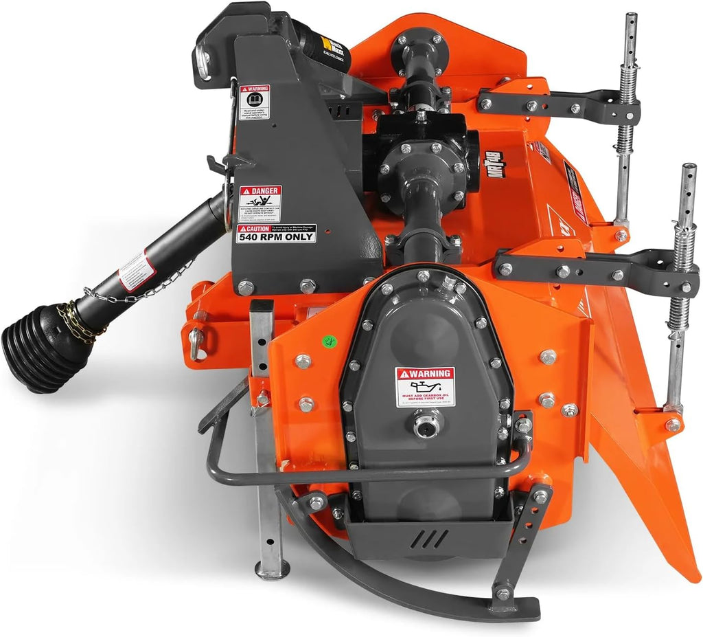 MechMax 48 in Rotary Tiller, 3 Point Hitch Cat.1 & 2, Gear Drive, PTO Shaft Included with Slip Clutch, 25–50 HP, MRT48