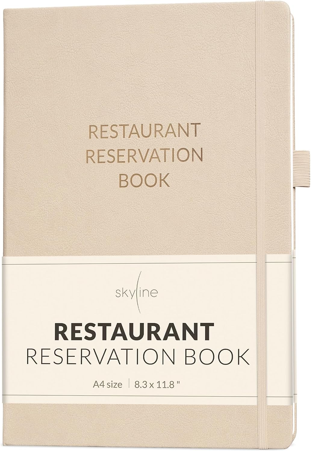 Reservation Book for Restaurant Host, Undated Hardcover, Seashell