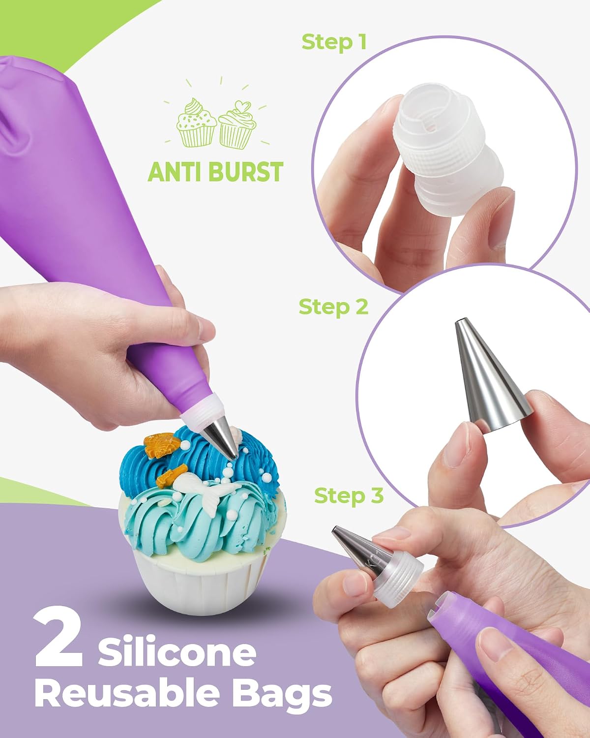 32 Piping Bags and Tips Set Frosting Piping Kit for Beginners & Pros