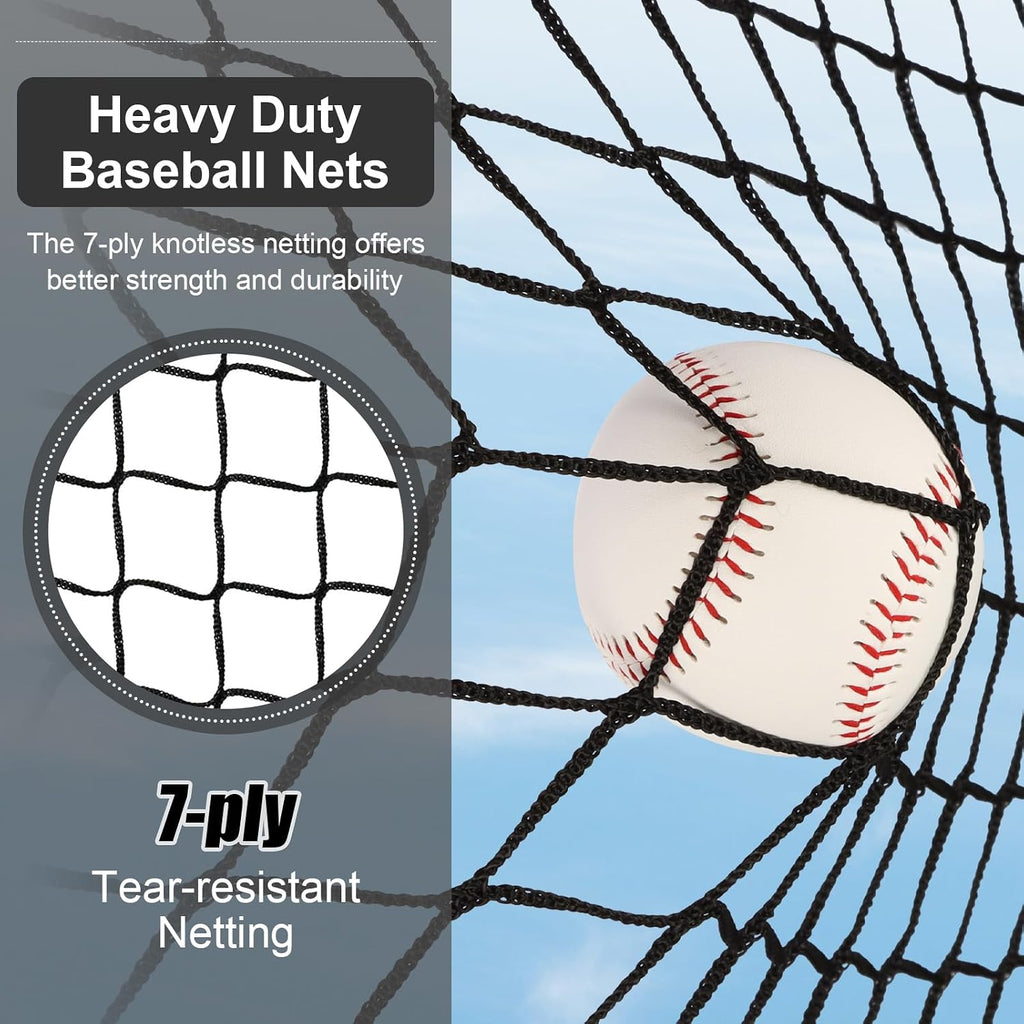 6'x6' Baseball Softball Pitching Net Practice Net,Batting Tee | Baseball Pitching Net with Batting Tee Strike Zone