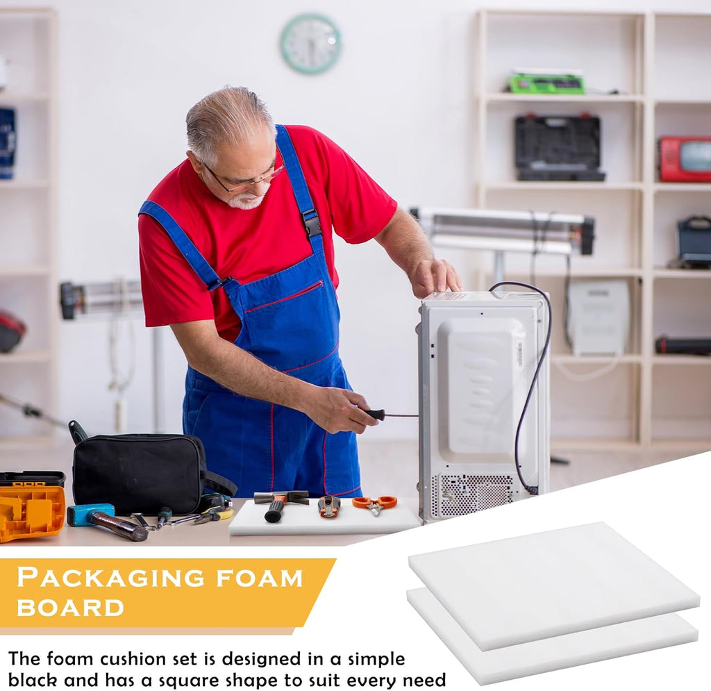 8 Pcs Polyethylene Foam Sheet, 12 x 12 x 0.5 Inch, White