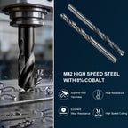 Workkyma O M42 8% Cobalt HSS Drill Bits 135° Split Point 2Pcs