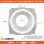 TANOMATE Negative Rake 11x11x2.0mm-R50 with Screws Carbide Replacement Inserts Cutter for Woodturning Lathe Tools