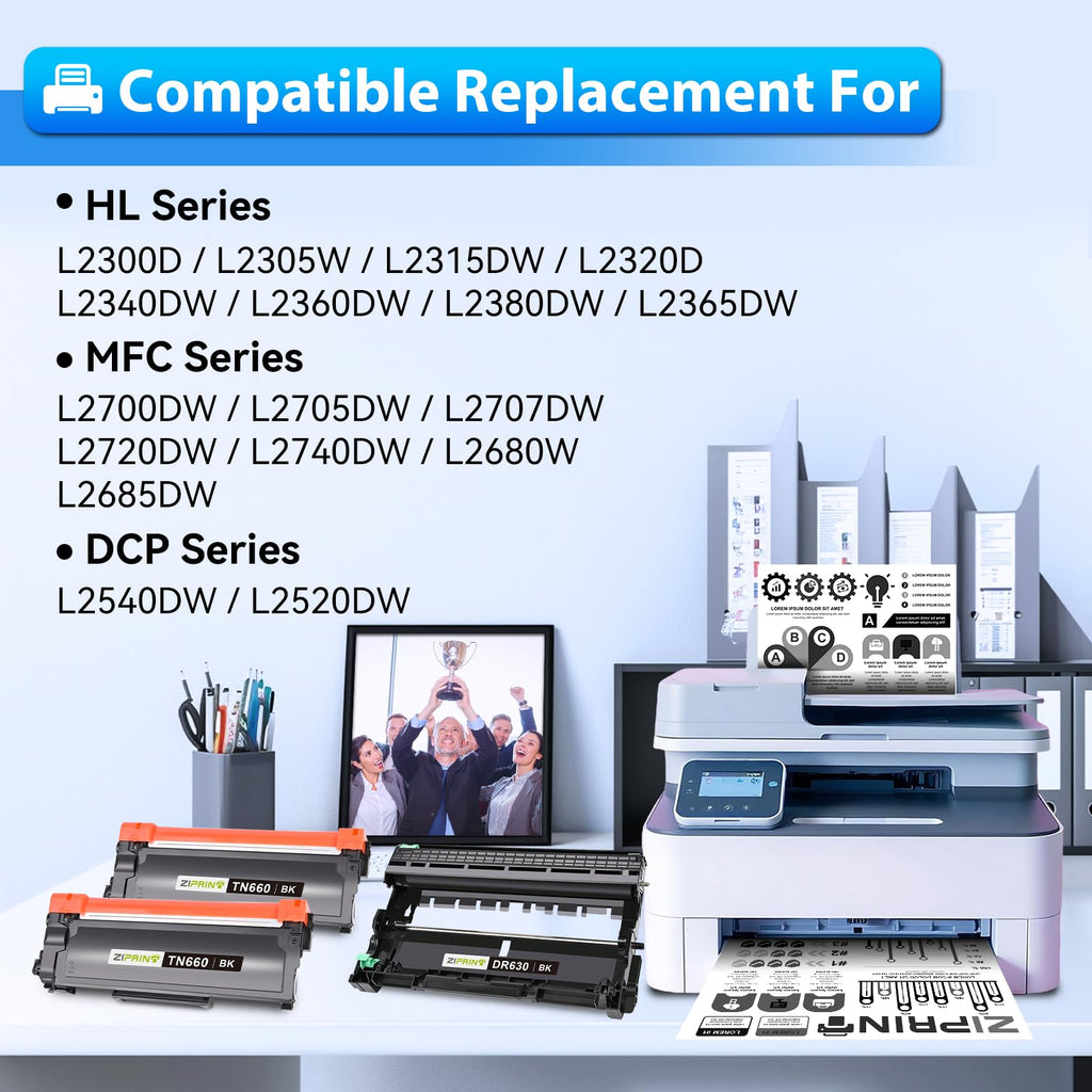 TN660 Toner DR630 Drum Compatible with Brother HL-L2300D HL-L2340DW, 3 Pack