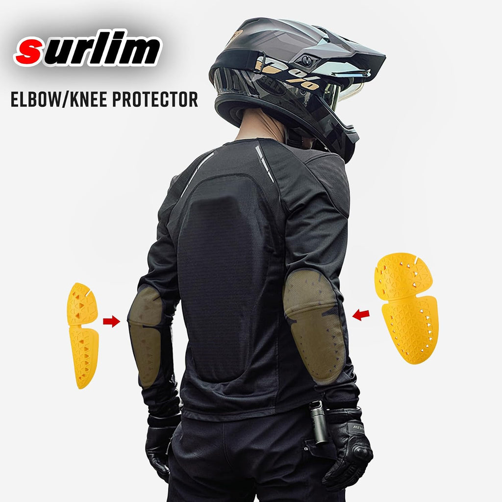 Motorcycle Armor Insert Pads CE Level 2 Motorcycle Protector CE Armor for Motorcycle Jackets Pants (LAS-Elbow/Knee[CE