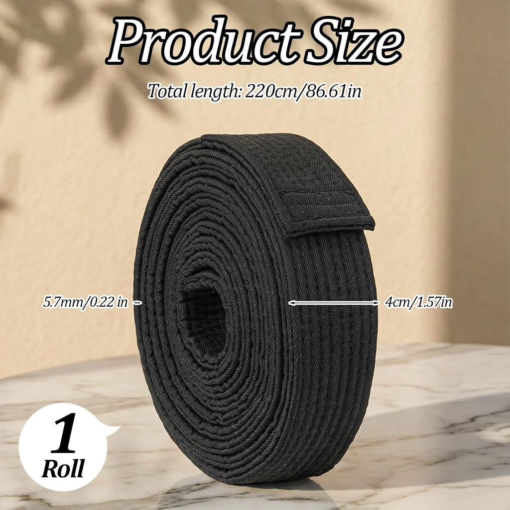 Martial Arts Belt,110 In Black Belt Martial Arts | Durable Karate Belts, Double-Layered Cotton Core