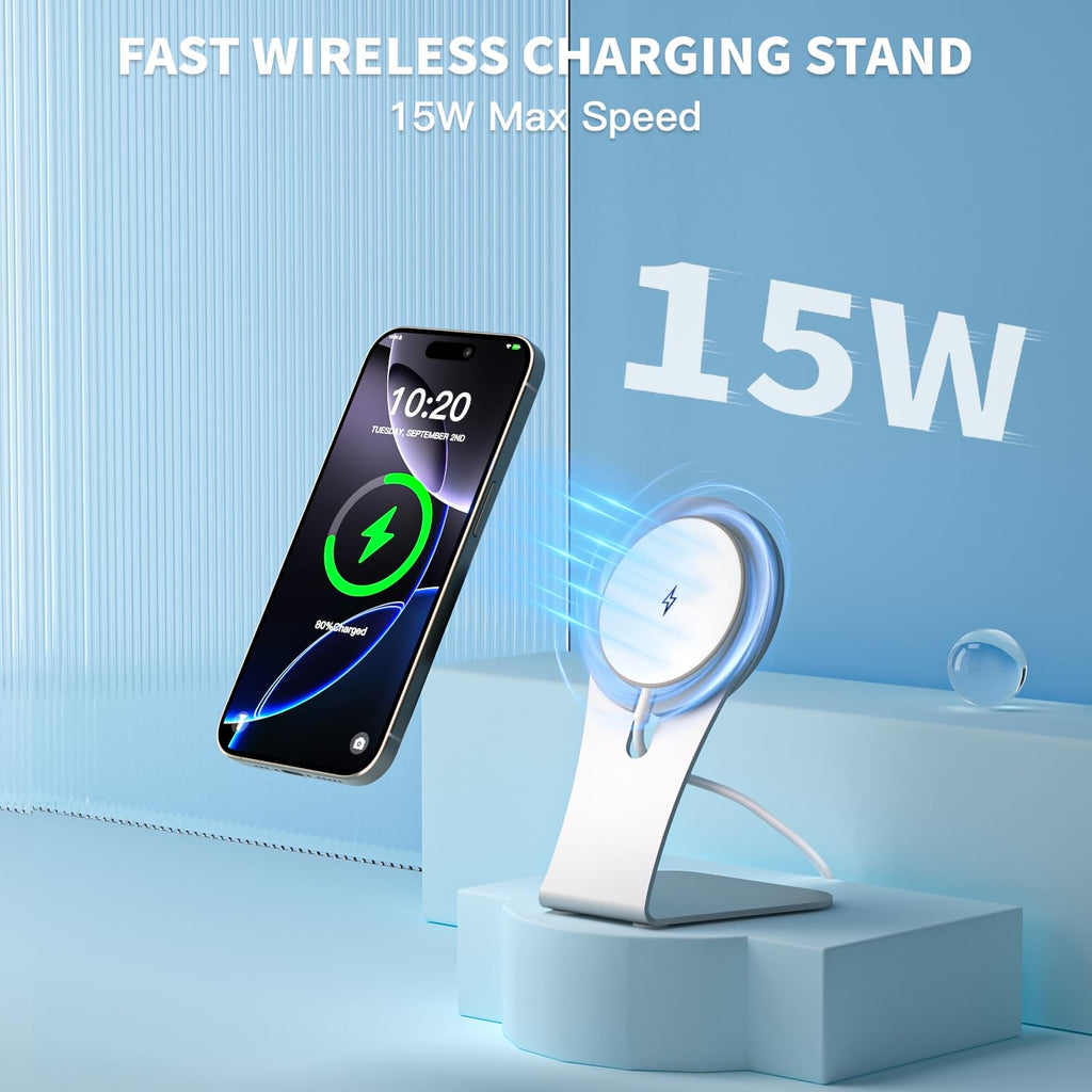 Magnetic Wireless Charger for Apple iPhone 17 Mag Safe Charging,USB-C Charger Block & 6FT 15W Fast Wireless Charging