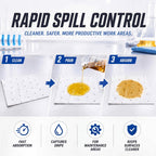 100 Pcs Oil Absorbent Pad for Spill, 15 x 17 Inch, White