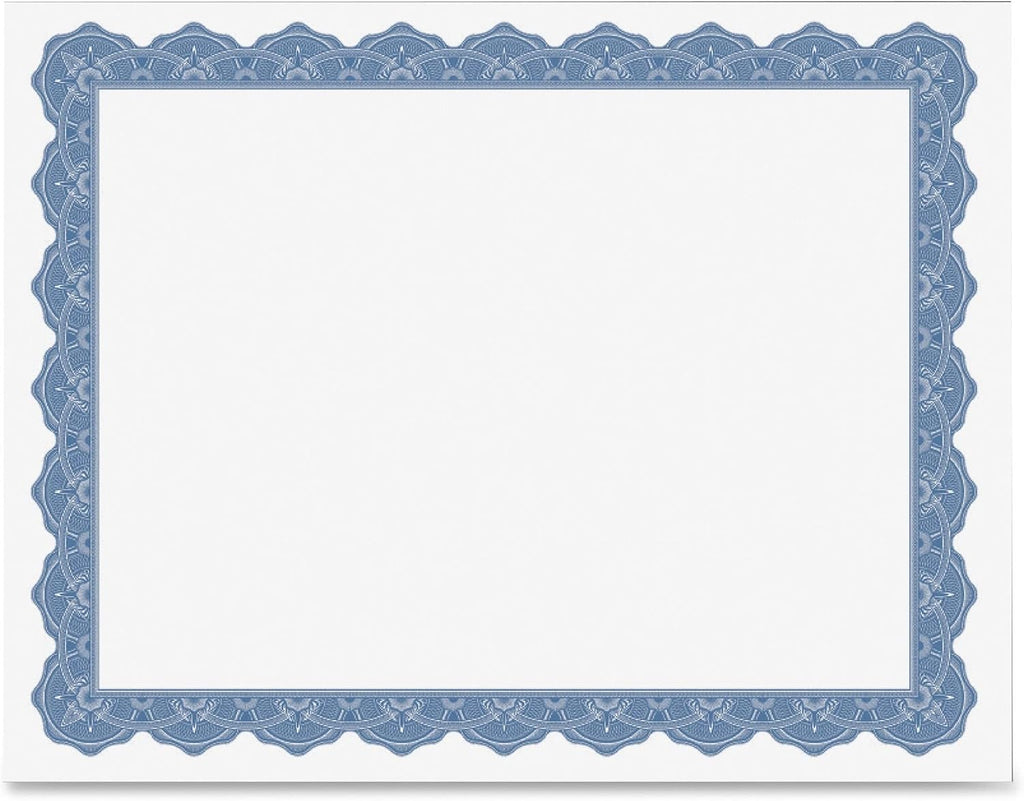 Optima Blue Award Certificate Paper - Gold Foil Seals, 25 Pack - 8.5 x 11 in